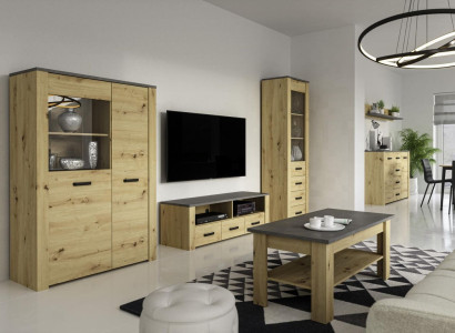 Wohnzimmer Sideboard 2x Vitrine 3tlg. Wohnwand Neu Wohnzimmermöbel Set Designer